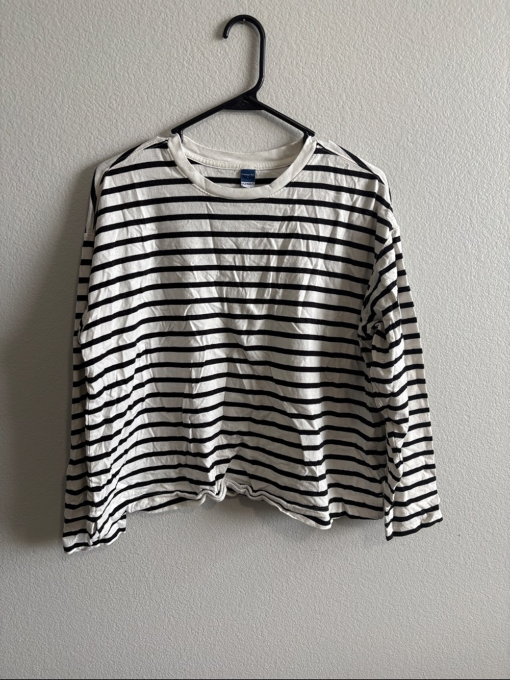 Old Navy White and Black Horizontal Striped Tee